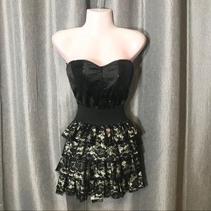 Sexy Black Sequin Hook Laced Adjustable Corset